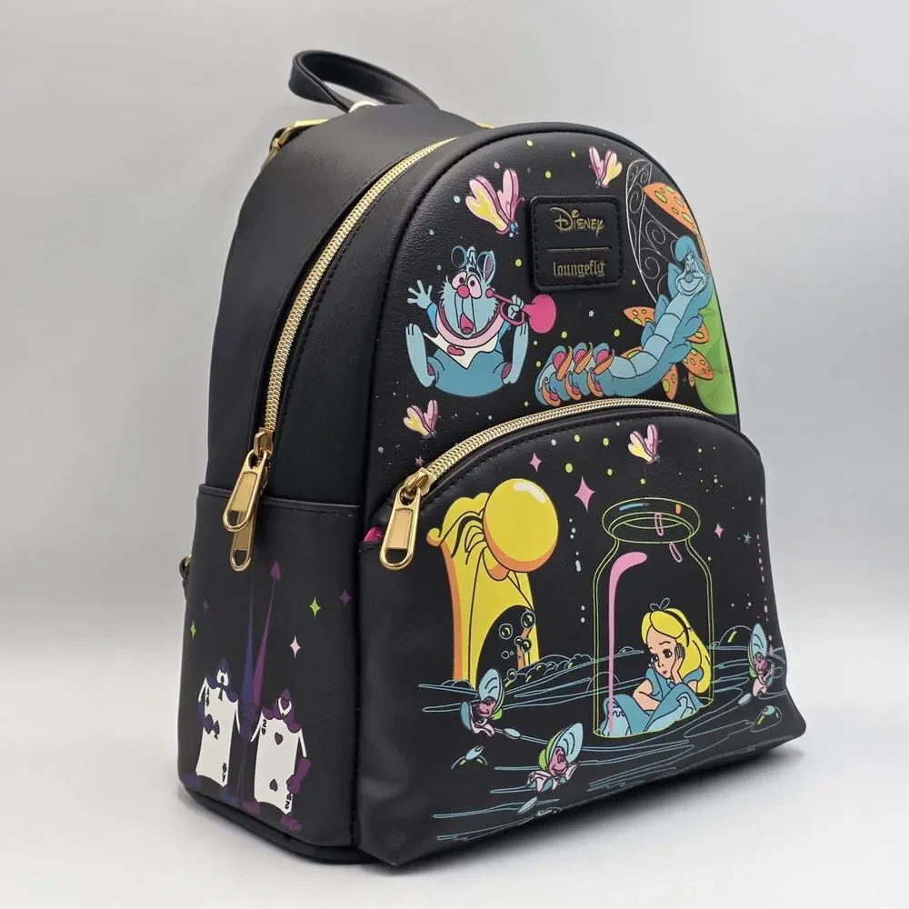 Loungefly Disney Alice In Wonderland Glow-In-The-Dark Characters Mini Backpack
